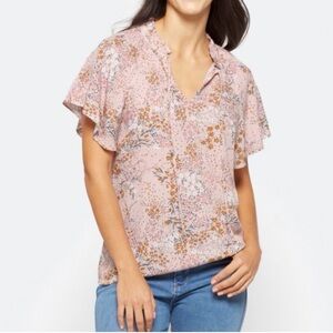 Market & Spruce Pink Floral Print Blouse